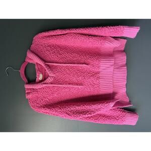 POL Pink Textured Knit Hoodie Sweater Size Small